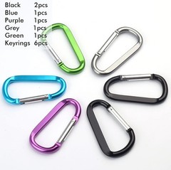 Durable 3 Inch D-Shape Aluminum Carabiners with Bonus Keychains – 50 LB Max Load