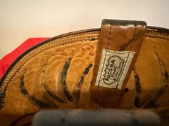 Nocona Vintage Black Leather Cowboy Boots Mens Style 4701 Sz 12