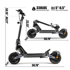 2400W Electric Scooter for Adults 43Miles 40MPH 11»Off-Road Fast E-Scooter