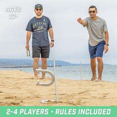 GoSports Steel Horseshoes Outdoor Game Set – Regulation, Gold & Silver