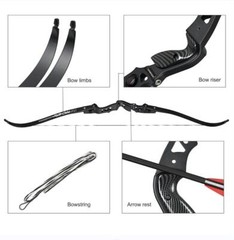62″ ILF Recurve Bow Right Hand Arrows Archery 25-60# Takedown Bow Target Hunting