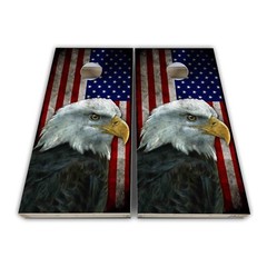 American Bald Eagle Custom Cornhole Board Wrap Laminated Vinyl Wrap Set