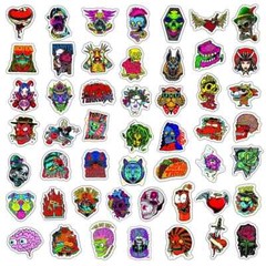 NEW Gothic Horror Stickers 50Pcs Skull Graffiti Decals for Laptop Skateboard
