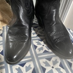 Dan Post Black Leather Western Cowboy Boots Pull-On Pointed Toe