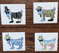 GOAT USA Sticker Mystery Pack ! 5 Stickers – No Duplicates! LOT OF 38, FREE SHIP