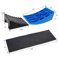 RV Leveling Blocks Kit – 8-Piece Curved RV Wheel Levelers with Chocks
