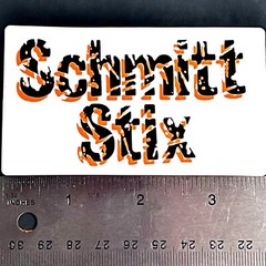 Vintage 1980’s Schmitt Stix Skateboards Sticker DayGlow Orange & Black