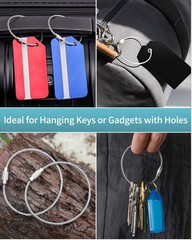 Pawfly 5 Inch Wire Keychain Cable Large Stainless 20 Pack,