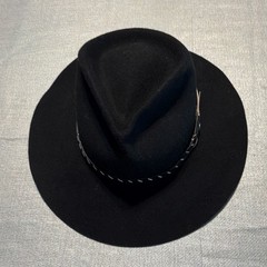 Bee Hat Co. Black Wool Felt Western Cowboy Hat Leather Band Made in USA Women’s