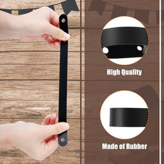 16 Pcs Black Rubber Spur Keeper Heel Straps Adjustable Single Ply Boot Straps fo