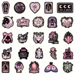 50 Pack of Cute Pink Gothic Stickers for Laptop/Water Bottle/Phone Case/Tumbler