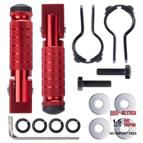 Universal 8mm Foot Pegs 90 Degree Foldable Motorcycle Footpegs CNC Anti Kit Red