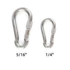6Pcs 1/4″ Heavy Duty Locking Carabiner Clips Stainless Steel Outdoor Marine