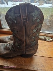 Colt Ford Western Equestrian Boots Brown Star Design women’s Size 12