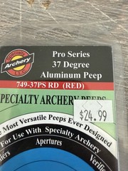 Specialty Archery Pro Series 37° Aluminum Peep Sight Red #749-37PS RD NEW