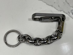 EDC Titanium Short Front Pocket Fat Link Wallet Chain, Keychain 8-3/8”