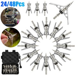 24/48x Archery Hunting Broadheads 100 Grain 2″ Dia Expandable Arrowheads 2 Blade