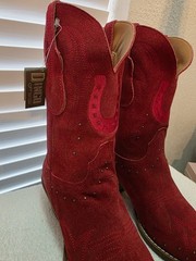 Dingo Hallmark x OPRY Women’s Red Suede Western Boots DIM2000 US 7.5 M