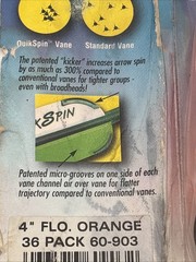 36 Pack NAP Quik Spin 4″ Premium Performance Arrow Vanes: Orange