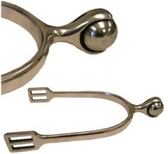 Coronet Soft Touch Spurs Large Roller Ball Stainless Steel Unisex One Pair