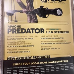 New Archery Products Apache Predator Green LED Stabilizer Black NAP-60-795