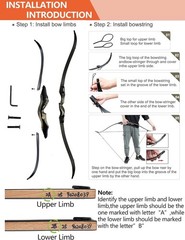25-50lbs Archery 60″ Takedown Recurve Bow for Adult Bow Hunting &Target Shooting