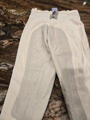 NEW Devon Aire Nouvelle Equestrian Breeches Womens Size 26R Stretch White