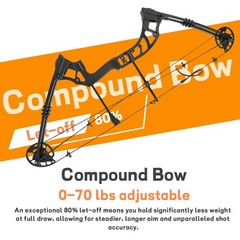 0-70lbs Adjustable Compound Bow Carbon Arrow Kit Archery Shooting Hunting Target