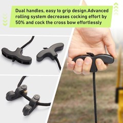 Crossbow Cocking Rope Device Pull Cord Double Handle String Puller Aid Tool