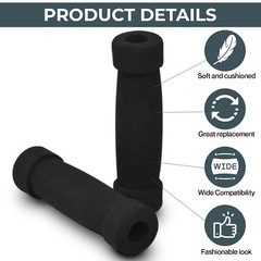Black Handlebar Foam Grip Set for Razor, Radio Flyer, Kick Scooter, Handle Grips