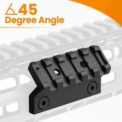 PUKESI 45 Degree Offset Rail Mount for MRails, 3 Slots 5 Slots Aluminum 45° O…