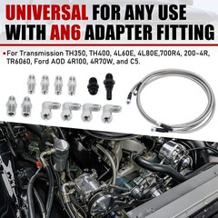 6AN 70 Inch GM Chevy Transmission Cooler Hose Line Kit Heavy Duty TBI