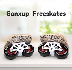 Freeskates,Skates with Split Skateboard Design, Aluminum Universal, Black