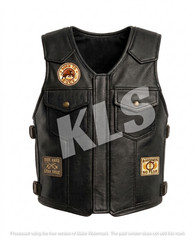 Custom Bull Riding Vest Durable Black Leather, Personalized Rodeo Gear