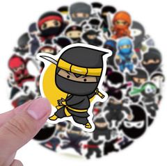 60 Pcs Ninja Stickers for Water Bottles, Laptops, Phones, Party Supplies