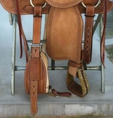 Western Roper Ranch Horse Saddle With Matching Tack Set