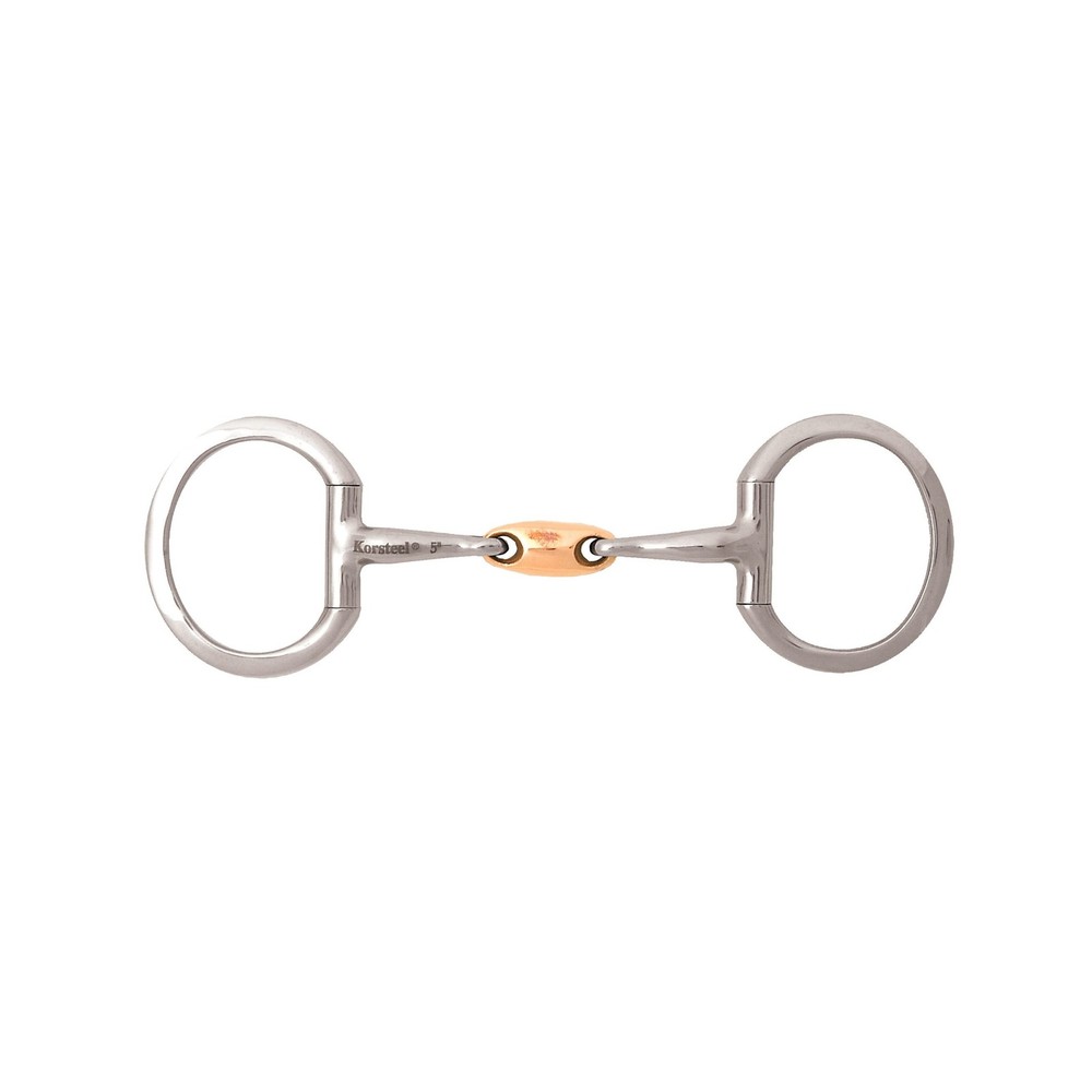 JP Korsteel Stainless Steel Copper Oval Link Eggbutt Snaffle Bit 5″