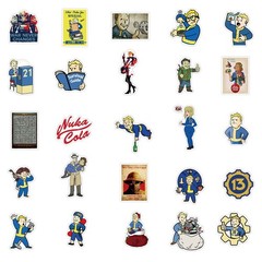 Mix 10/50 PCs Fallout Vault Boy Retro Game Luggage Notebook Laptop Car Sticker