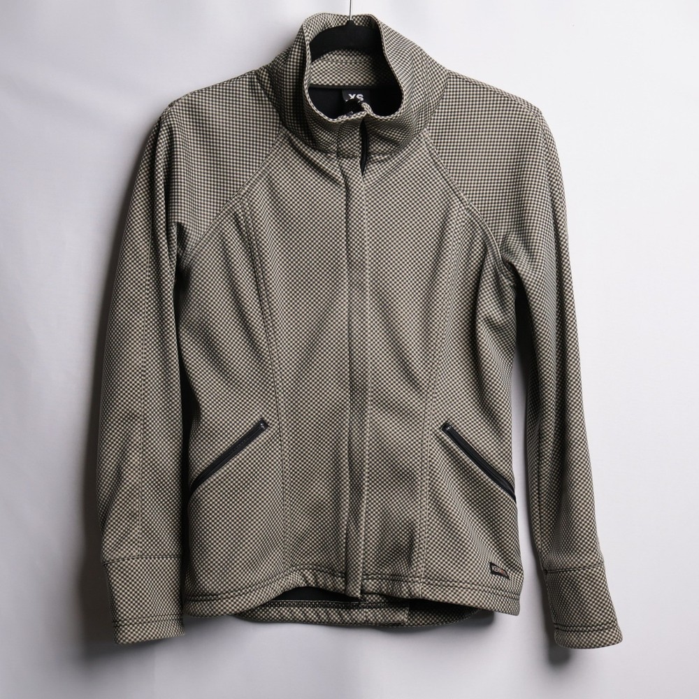 Kerrits XS Womens Houndstooth Fleece Lined Full Zip Riding Jacket Tan Black