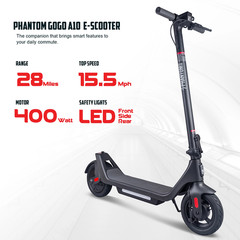 PHANTOMGOGO E-SCOOTER 10″ FOLDING ADULT ELECTRIC SCOOTER W/ APP 400W 28MI 15MPH