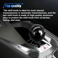 Car Round Ball Gear Shift Knob, Aluminum Alloy Gear Shift Stick Head for Black