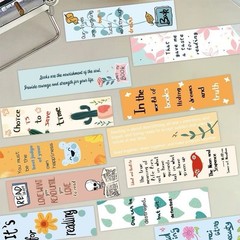 12Pcs Random Inspirational Quote Cartoon Reading Bookmarks Gift Present