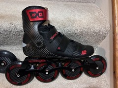 K2 Skate Redline 110 Pro Racing Inline Skates Size US 11 Red Black Unisex Men
