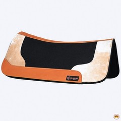 C-P809 Hilason Western Wool Felt Gel Horse Saddle Pad W/ Cowhide Leather – Black