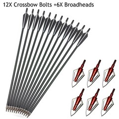 20Inch Crossbow Bolts OD 8.8MM LED Lighted Nocks 100Grain Hunting Broadheads