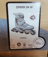 Spark 84 W Rollerblades Size 9 Silver/Blue New With Tags In Box