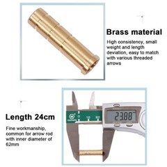 12Pcs Hunting Archery Arrow Insert Copper 50/100 Grains ID 6.2mm Weight Insert