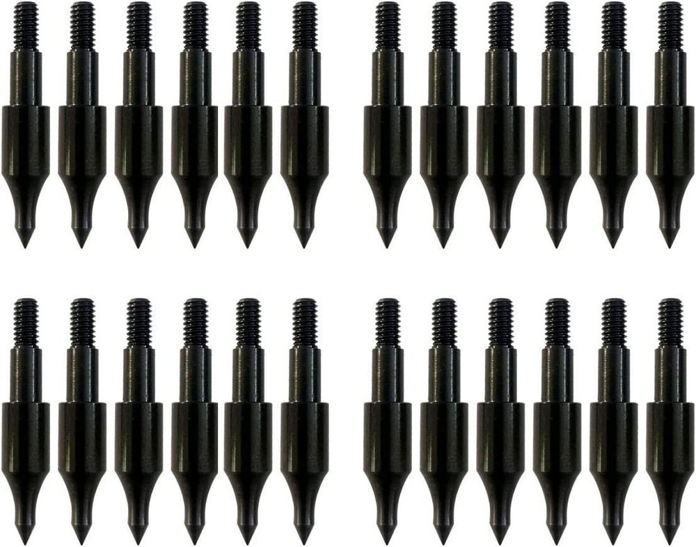 24 Pcs Steel 100 Grain Archery Arrow Field Points Field Tips – Practice Target &