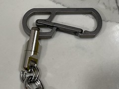 EDC Titanium Short Front Pocket Fat Link Wallet Chain, Keychain 8-3/8”