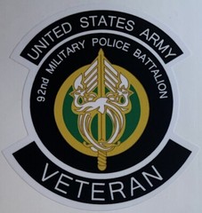 US Army 92nd Military Police Battalion Veteran Sticker Waterproof New D465